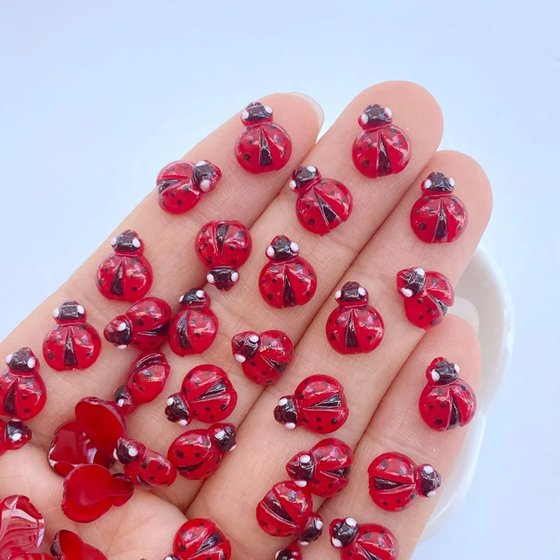 Art Craft Ladybug - 50Pcs New nail art accessories cute