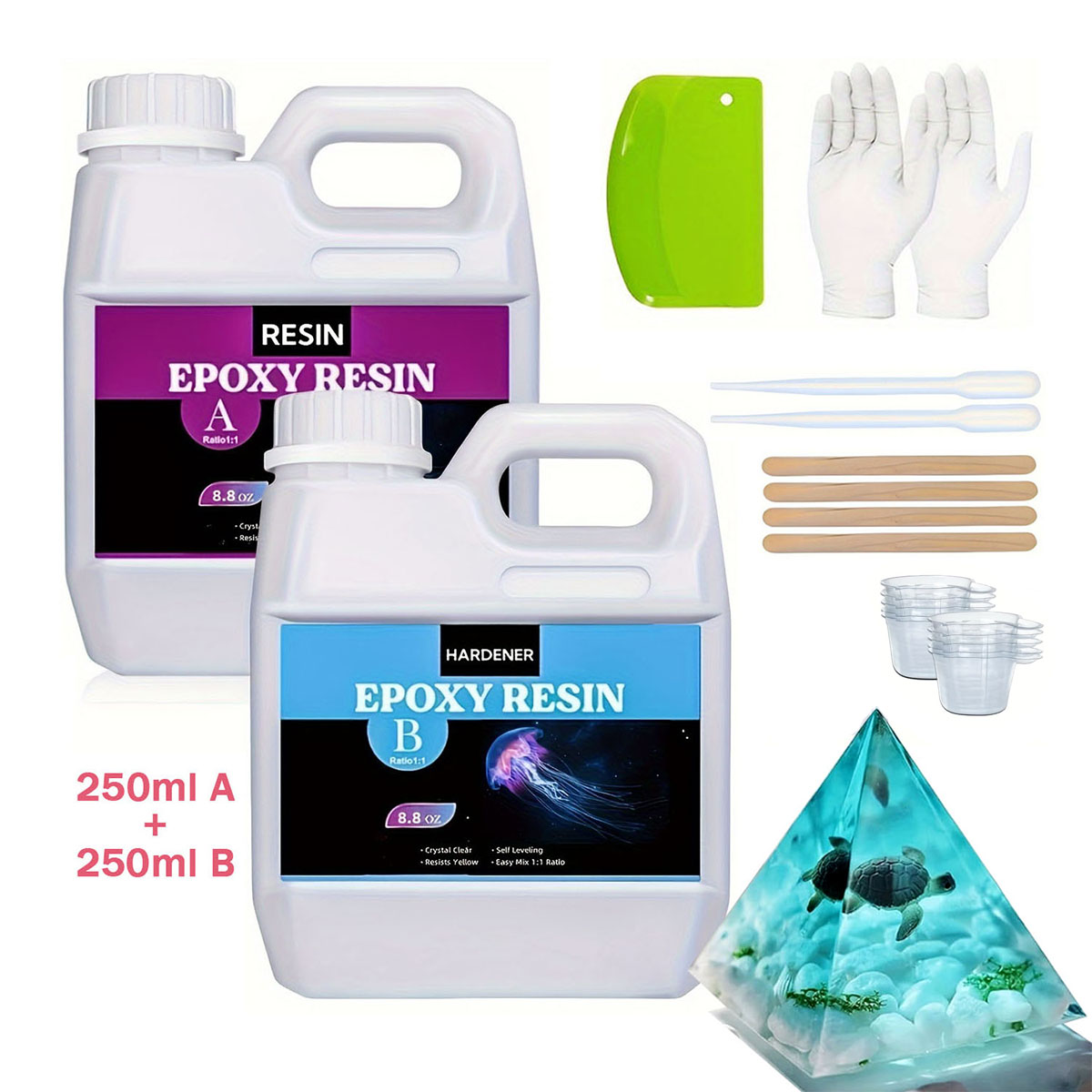 Resin Casting Mold - 125ml/250ml Crystal Clear Casting Resin Kit,