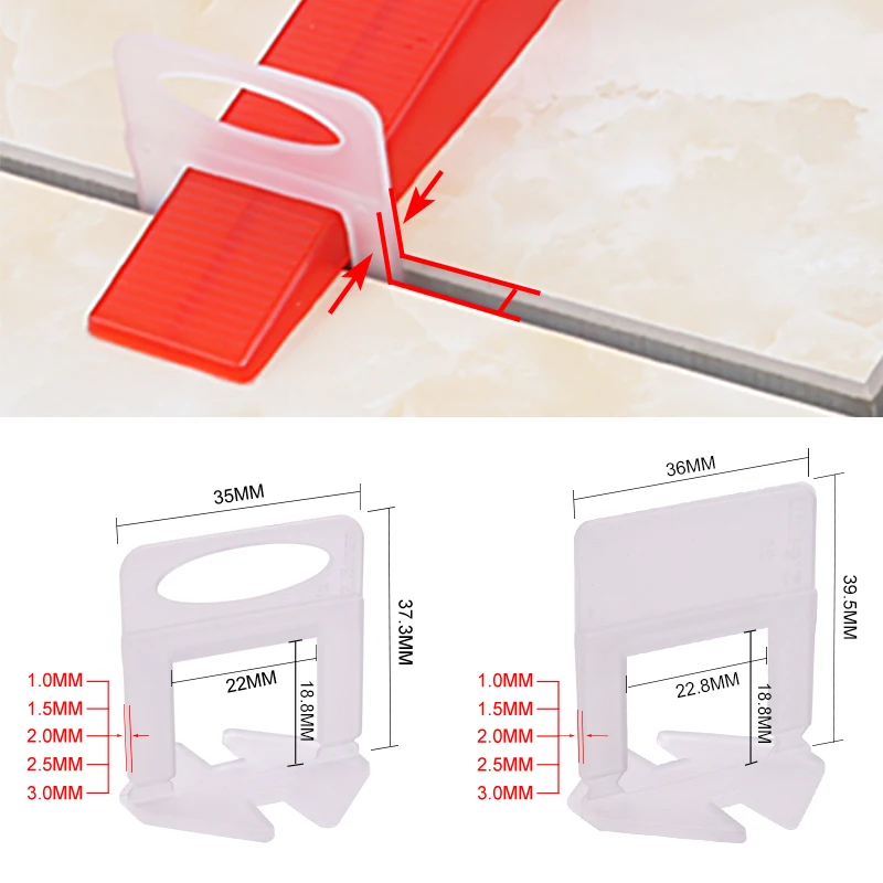 Mosaic Tile Supply - 100pcs 1/1.5/2/2.5/3mm Ceramic Tiles Leveling Clips