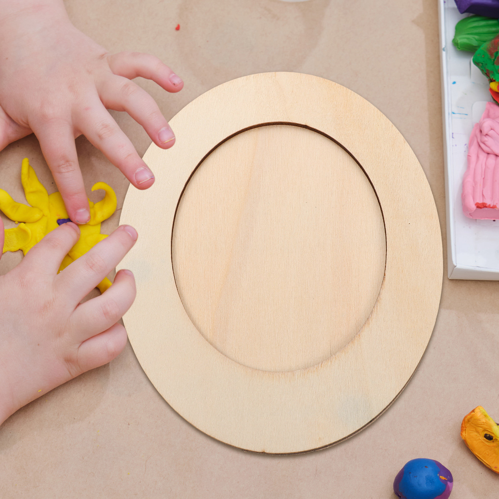 Art Craft Activities For Preschoolers - Unfinished Oval Wooden Picture Frame Kit
