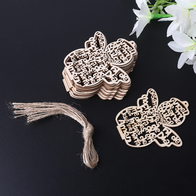 Art Craft Description - 12 Pcs/Pack Wooden Hollow Out Angel