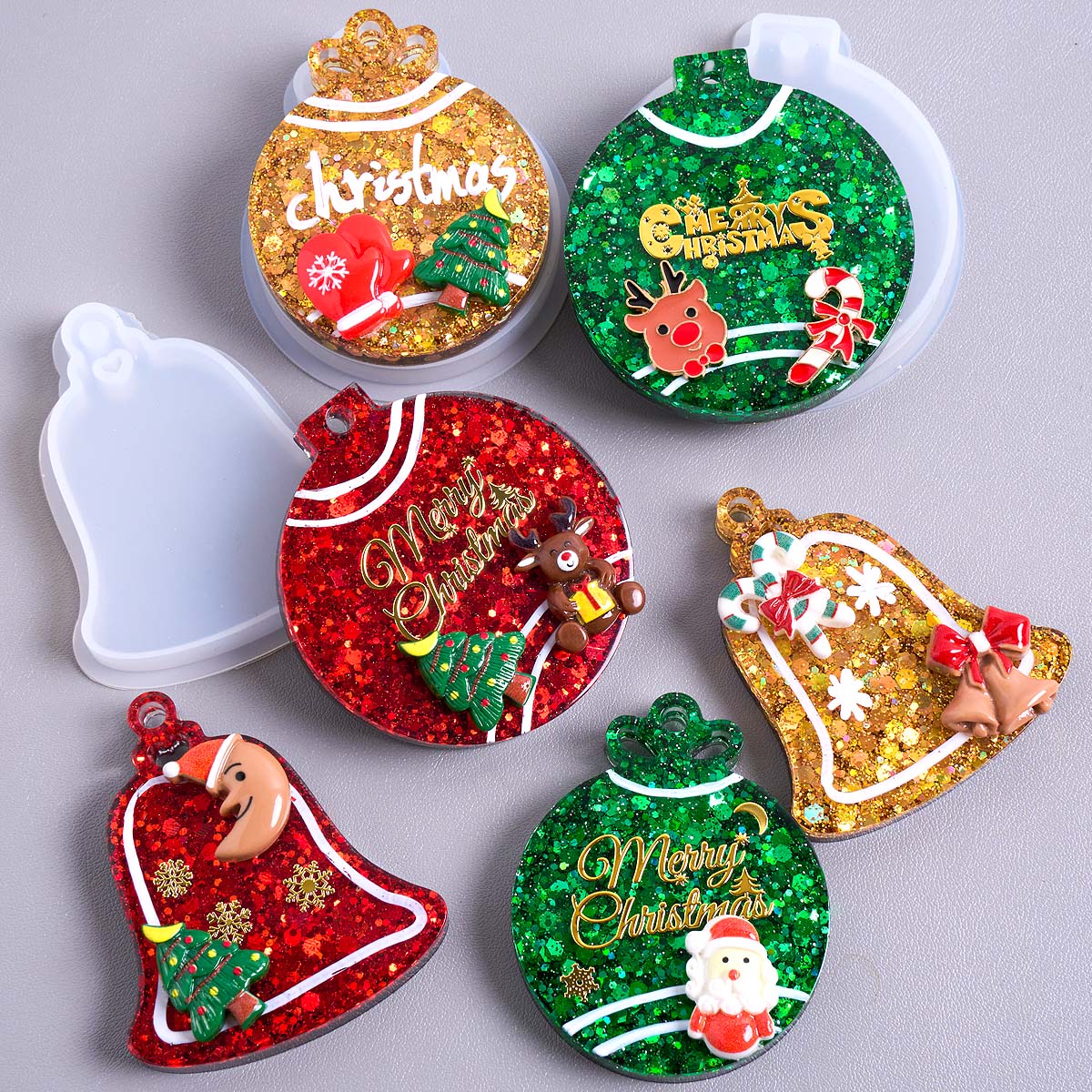 Resin Casting Mold - Xmas Tag Pendant Silicone Mold DIY