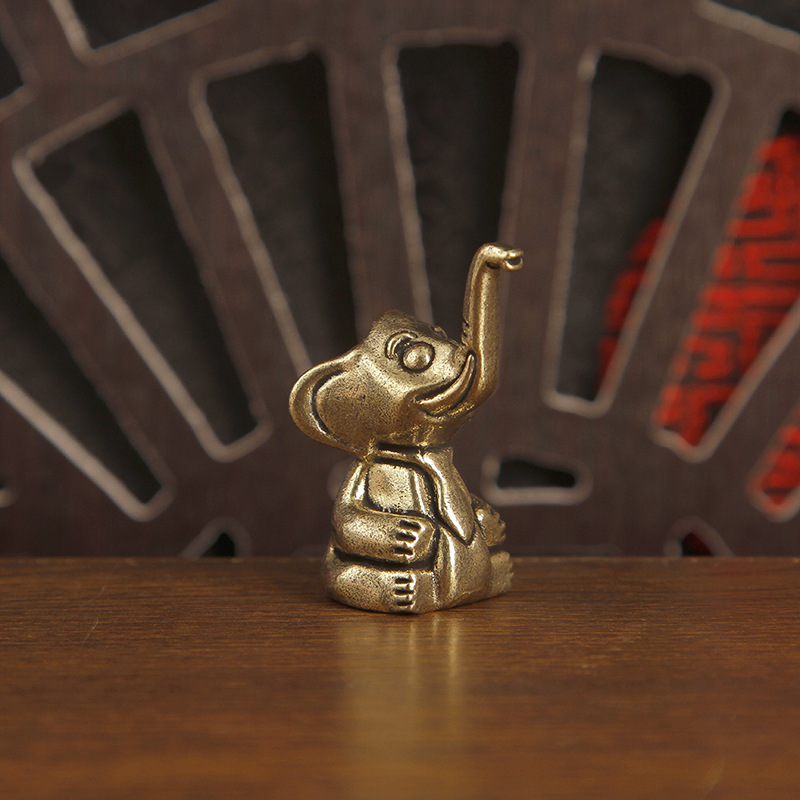 Art Craft Elephant - 1pc Brass Cute Elephant Trinket Home