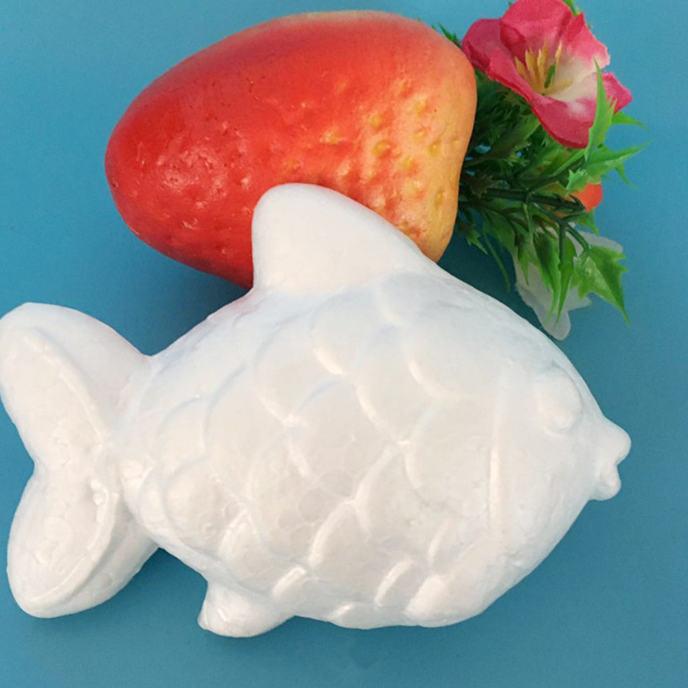 Art Craft Activities For Preschoolers - 10Pcs Foam Fish DIY Craft White