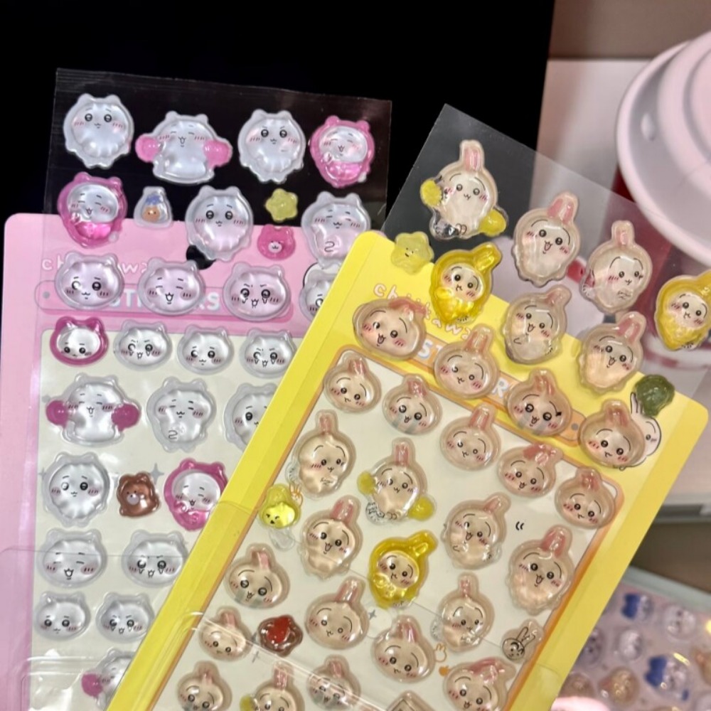 Art Craft Journal - Cute Chiikawa 3D Crystal Embossed Stickers