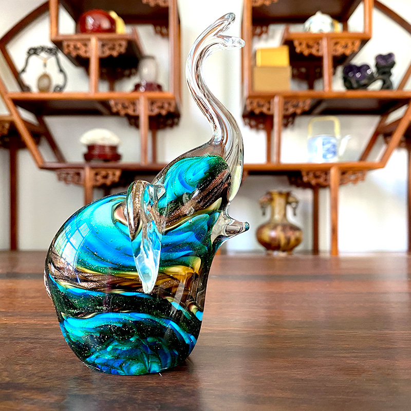 Art Craft Elephant - 4 Colors Crystal Glass Elephant Figurines