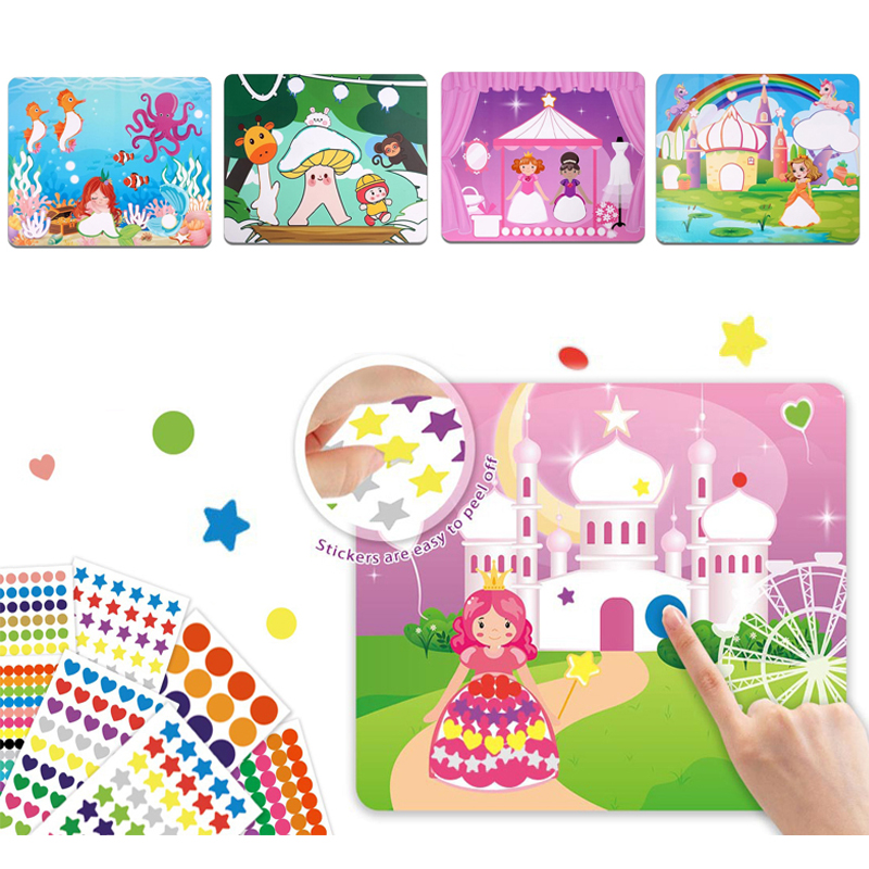 Art Craft Activities For Preschoolers - Unicorns Princesses Dot Sticker Arts Crafts