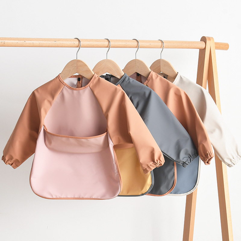 Kids Baby Long Sleeved PU Bibs - Art Craft For Toddlers ulasan dan harga