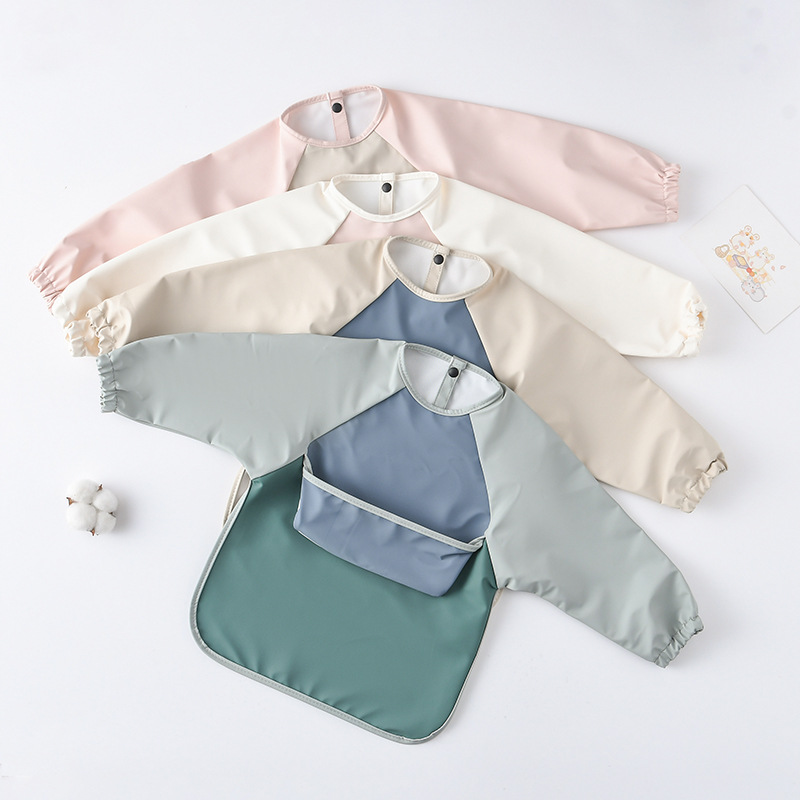 Kids Baby Long Sleeved PU Bibs - Art Craft For Toddlers ulasan dan harga