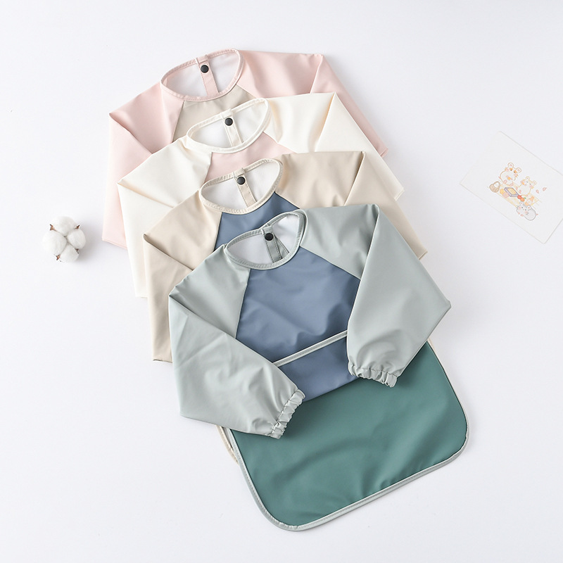 Kids Baby Long Sleeved PU Bibs - Art Craft For Toddlers ulasan dan harga