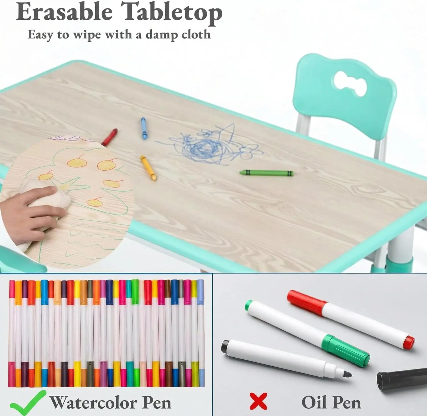 Kids Table and 6 Chairs Set, H - Art Craft Activities For Preschoolers ulasan dan harga