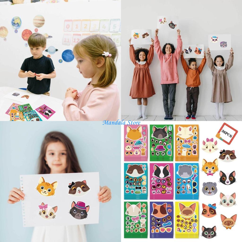 U2JC 36Pcs Cats Stickers Schoo - Art Craft Description ulasan dan harga