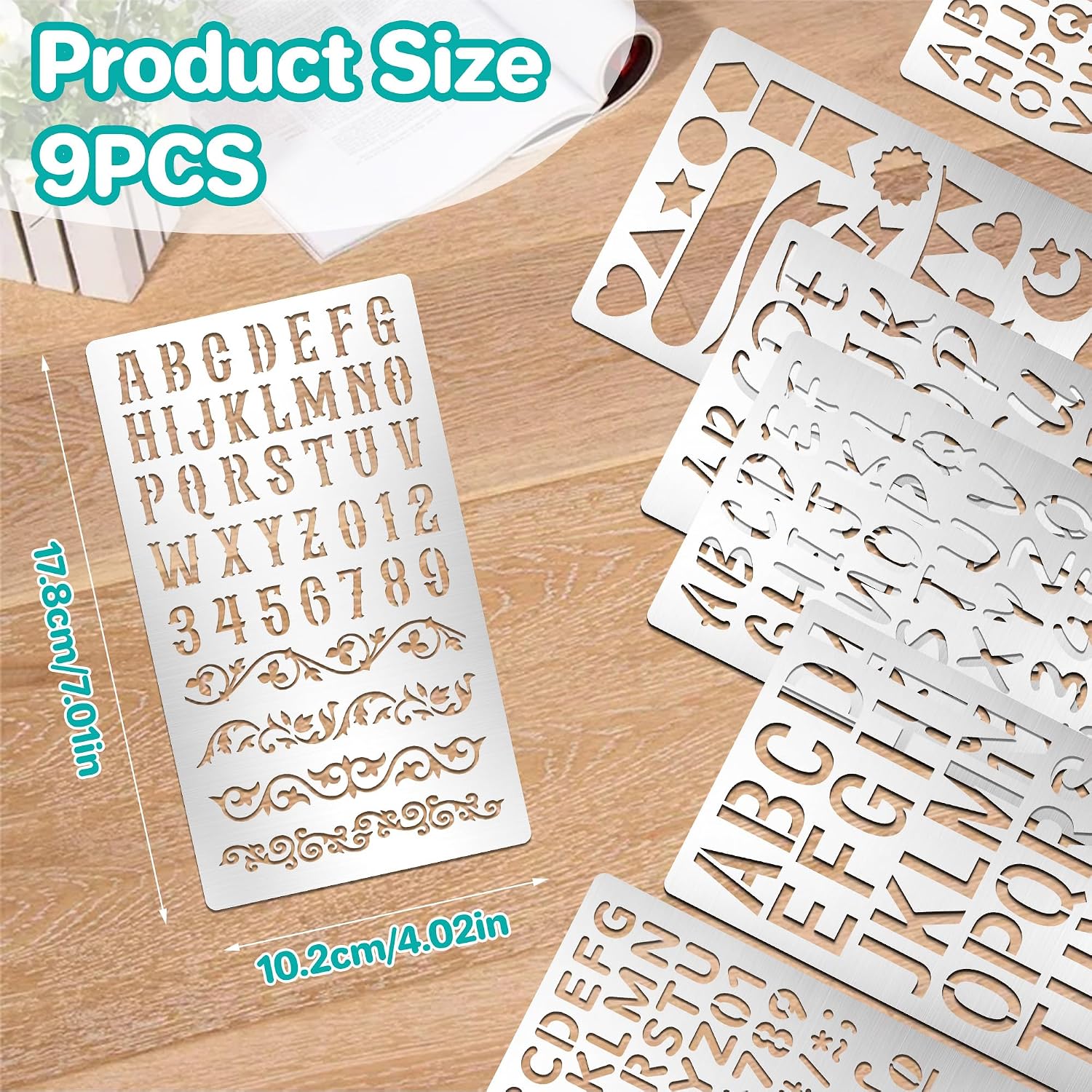 9Pcs Metal Letter Number Stenc - Art Craft Journal ulasan dan harga