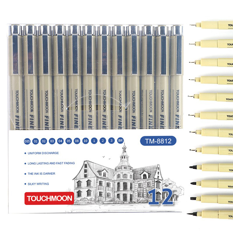 12 Tip Pigment Liner Micron In - Illustration Marker Set ulasan dan harga