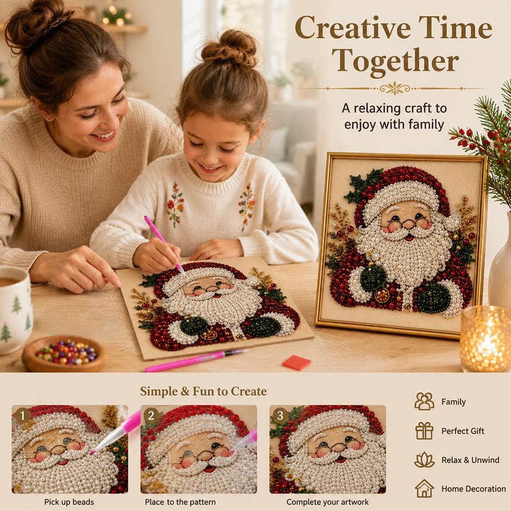 Christmas Santa Claus Pearl Ar - Art Craft Adult ulasan dan harga