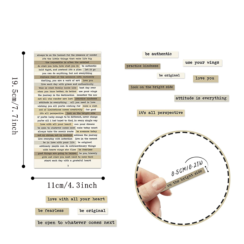 8pcs Brown Notes Quote Sticker - Art Craft Journal ulasan dan harga