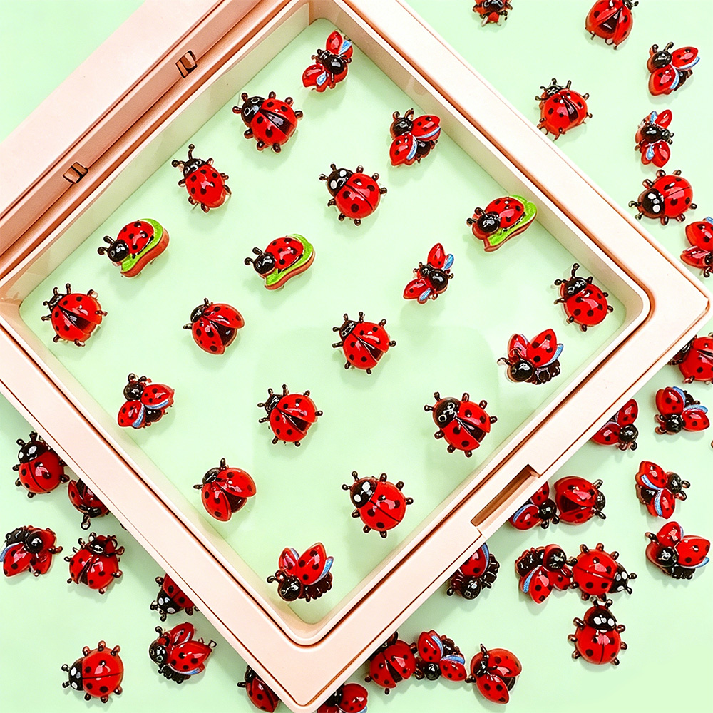 50pcs Cute Cartoon Ladybug Nai - Art Craft Ladybug ulasan dan harga