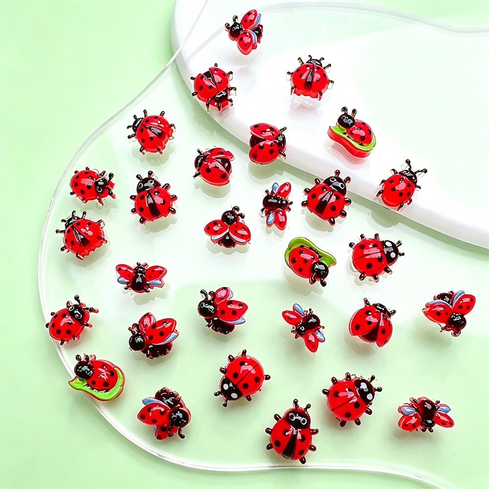 50pcs Cute Cartoon Ladybug Nai - Art Craft Ladybug ulasan dan harga