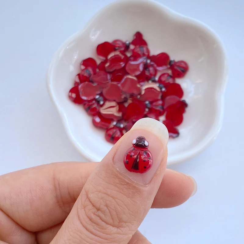 50Pcs New nail art accessories - Art Craft Ladybug ulasan dan harga