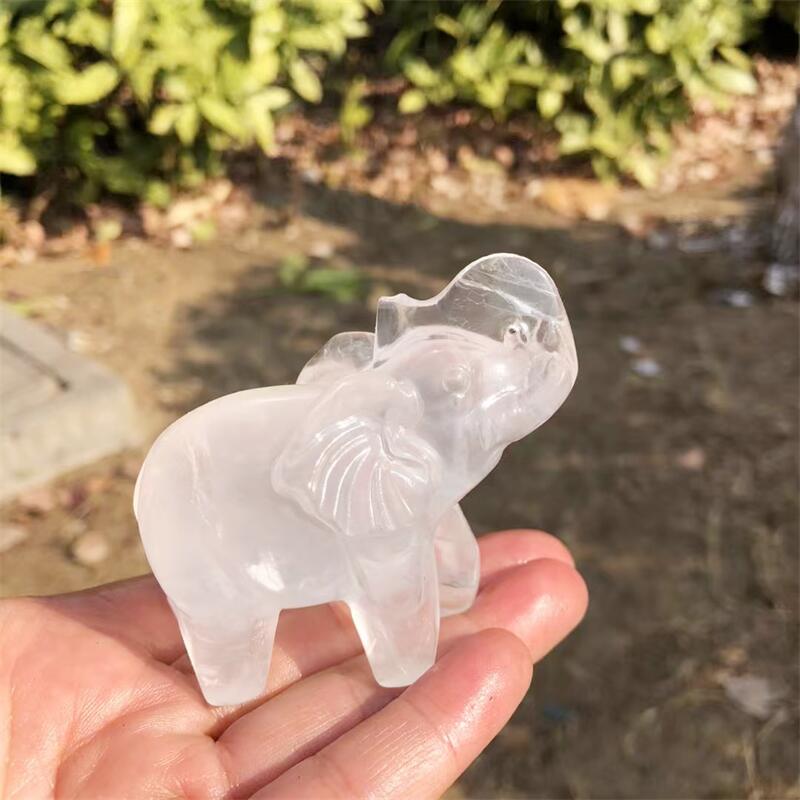 Natural Clear Quartz Elephant  - Art Craft Elephant ulasan dan harga