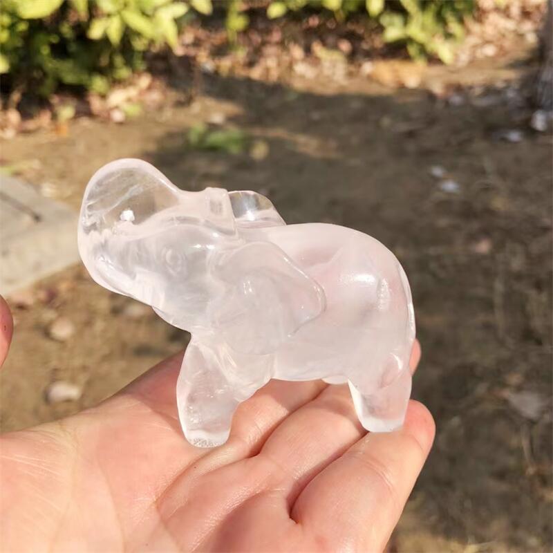 Natural Clear Quartz Elephant  - Art Craft Elephant ulasan dan harga