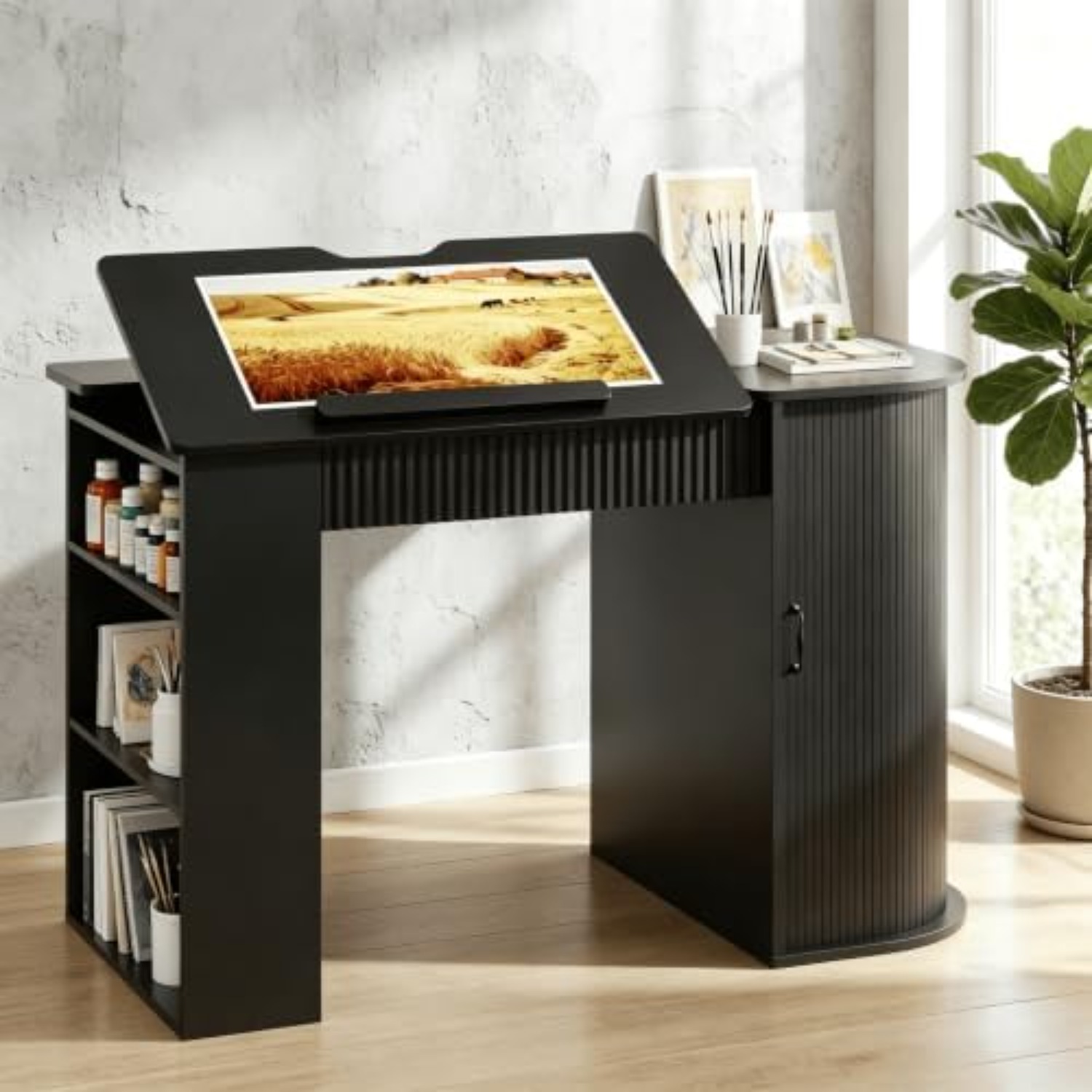 Drafting Table with Storage Ca - Art Craft And ulasan dan harga