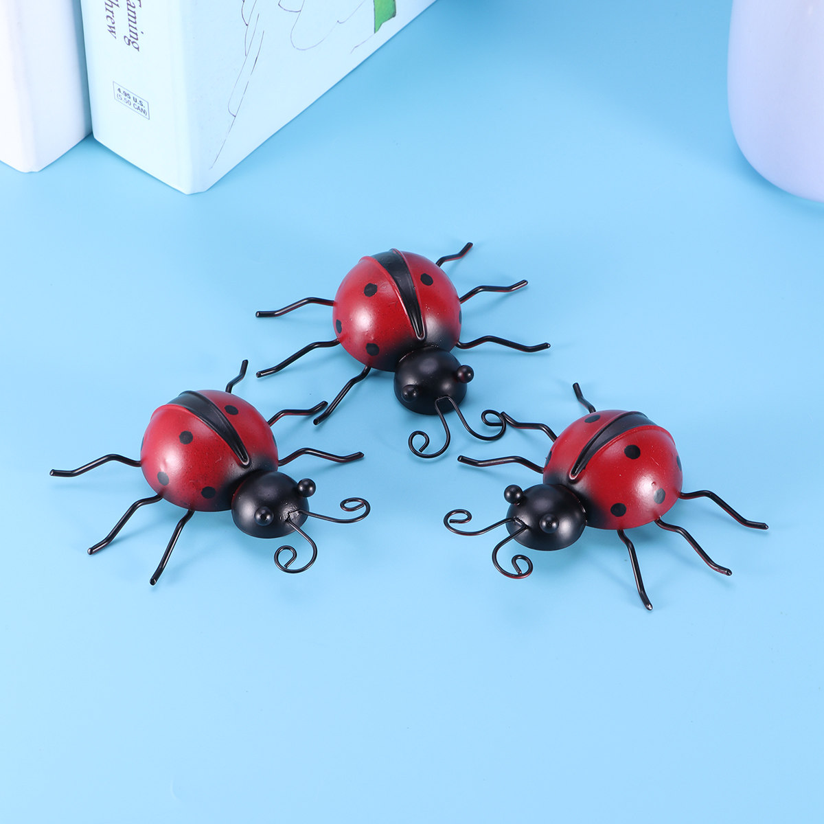 3Pcs Ladybug Wall Mounted Meta - Art Craft Ladybug ulasan dan harga