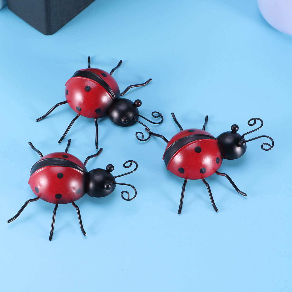 3Pcs Ladybug Wall Mounted Meta - Art Craft Ladybug ulasan dan harga