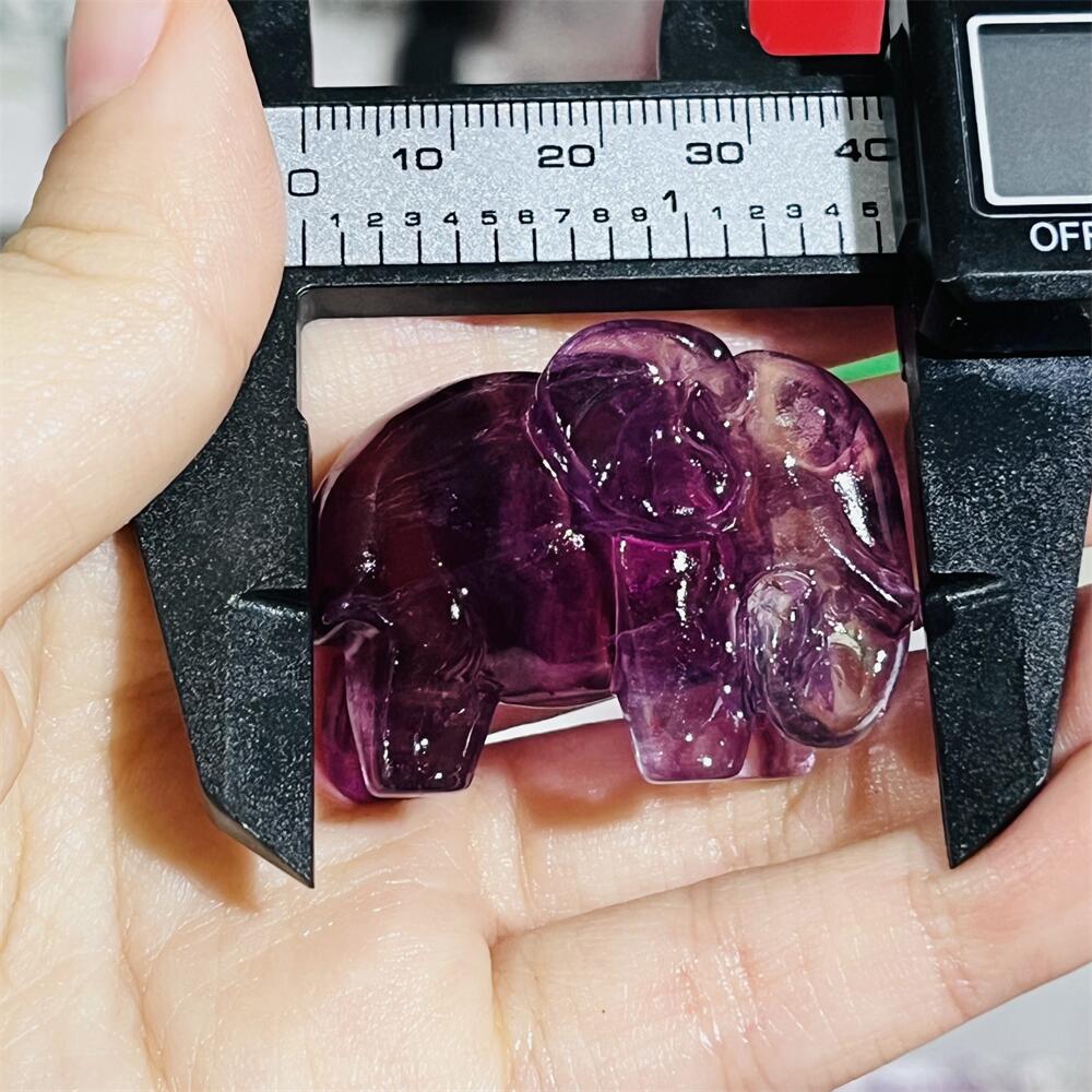 2PCS Colored Fluorite Crystal  - Art Craft Elephant ulasan dan harga
