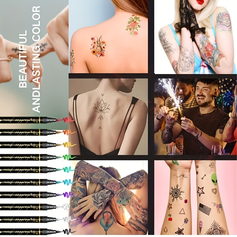 Temporary Tattoo Marker Set 10 - Illustration Marker Set ulasan dan harga