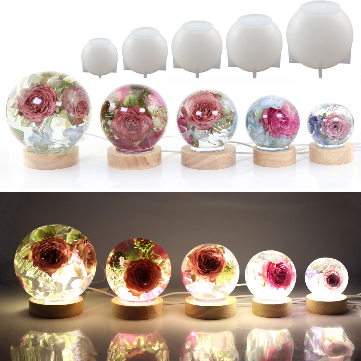 65-120mm Sphere Ball Silicone  - Resin Casting Mold ulasan dan harga