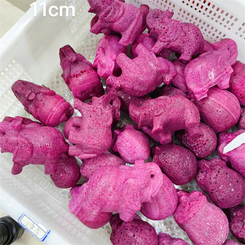 Natural Ruby Elephant Carving  - Art Craft Elephant ulasan dan harga