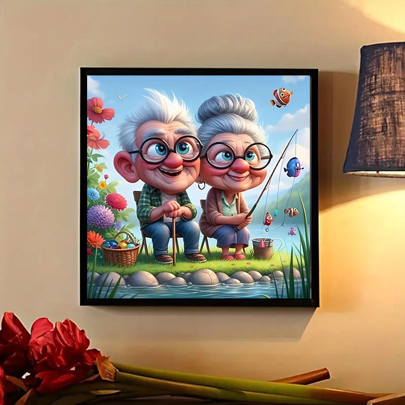 Grandparents Fishing Diamond P - Art Craft Adult ulasan dan harga