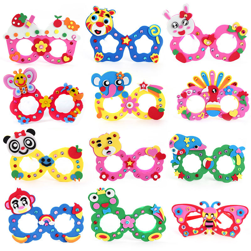 Kids DIY EVA Diamond Glasses F - Art Craft Glasses Frames ulasan dan harga