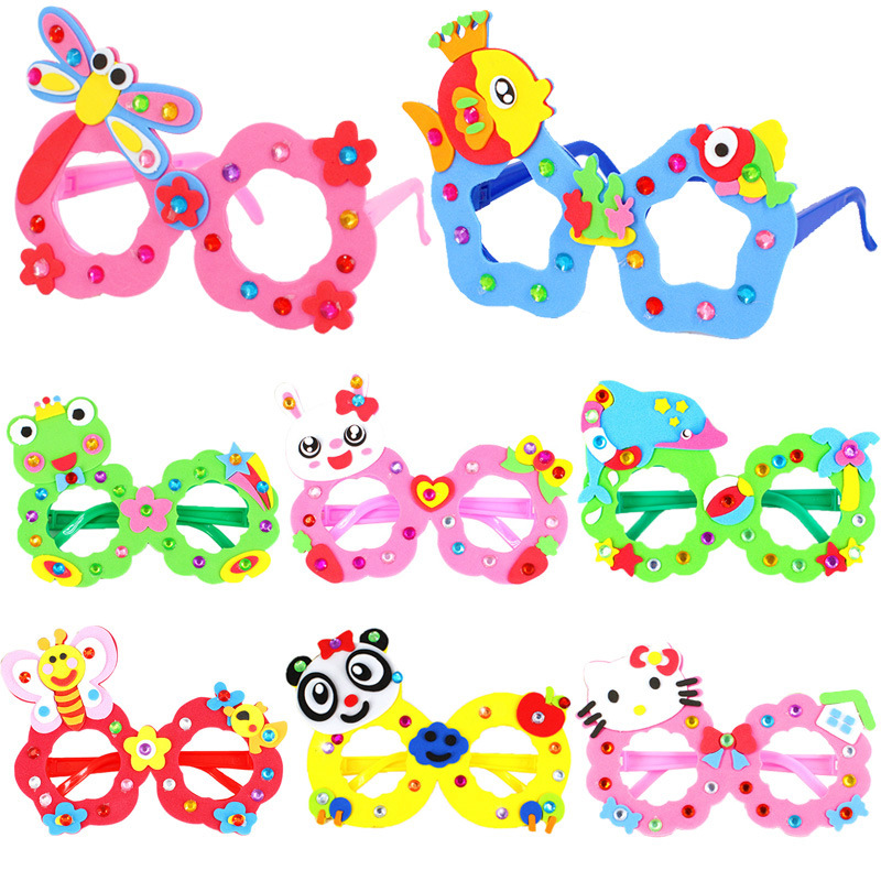 Kids DIY EVA Diamond Glasses F - Art Craft Glasses Frames ulasan dan harga