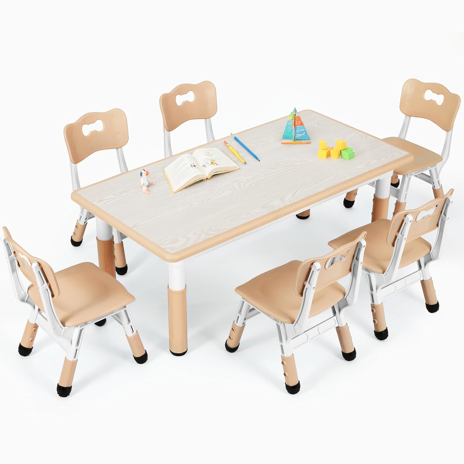 Kids Table and 6 Chairs Set, H - Art Craft Activities For Preschoolers ulasan dan harga