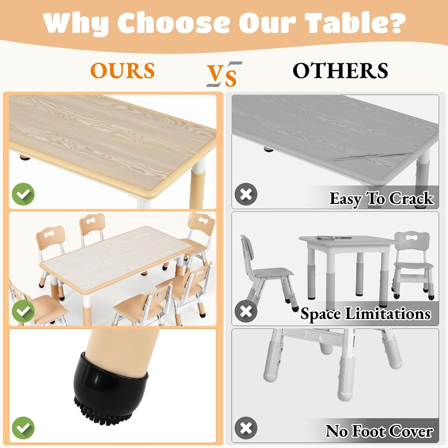Kids Table and 6 Chairs Set, H - Art Craft Activities For Preschoolers ulasan dan harga