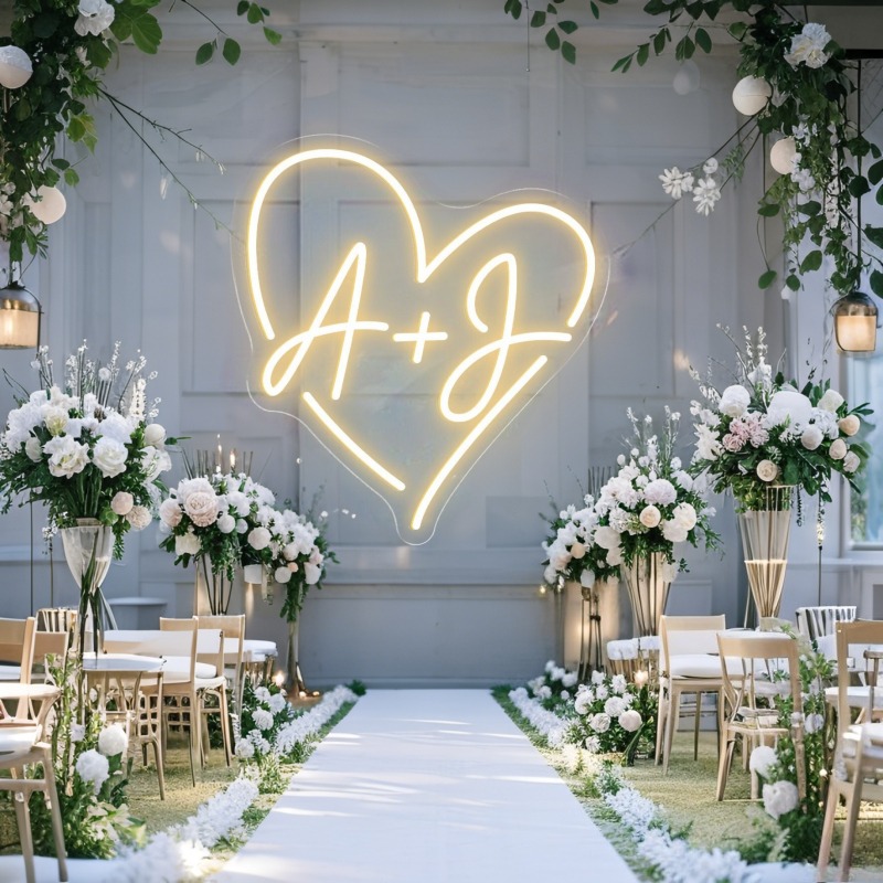 Custom Initials Heart LED Neon - Art Craft Christmas ulasan dan harga