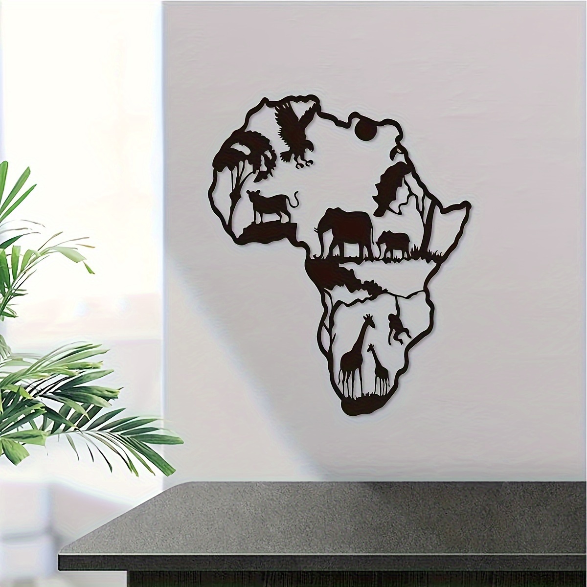 1 Piece African Map Metal Wall - Art Craft Elephant ulasan dan harga
