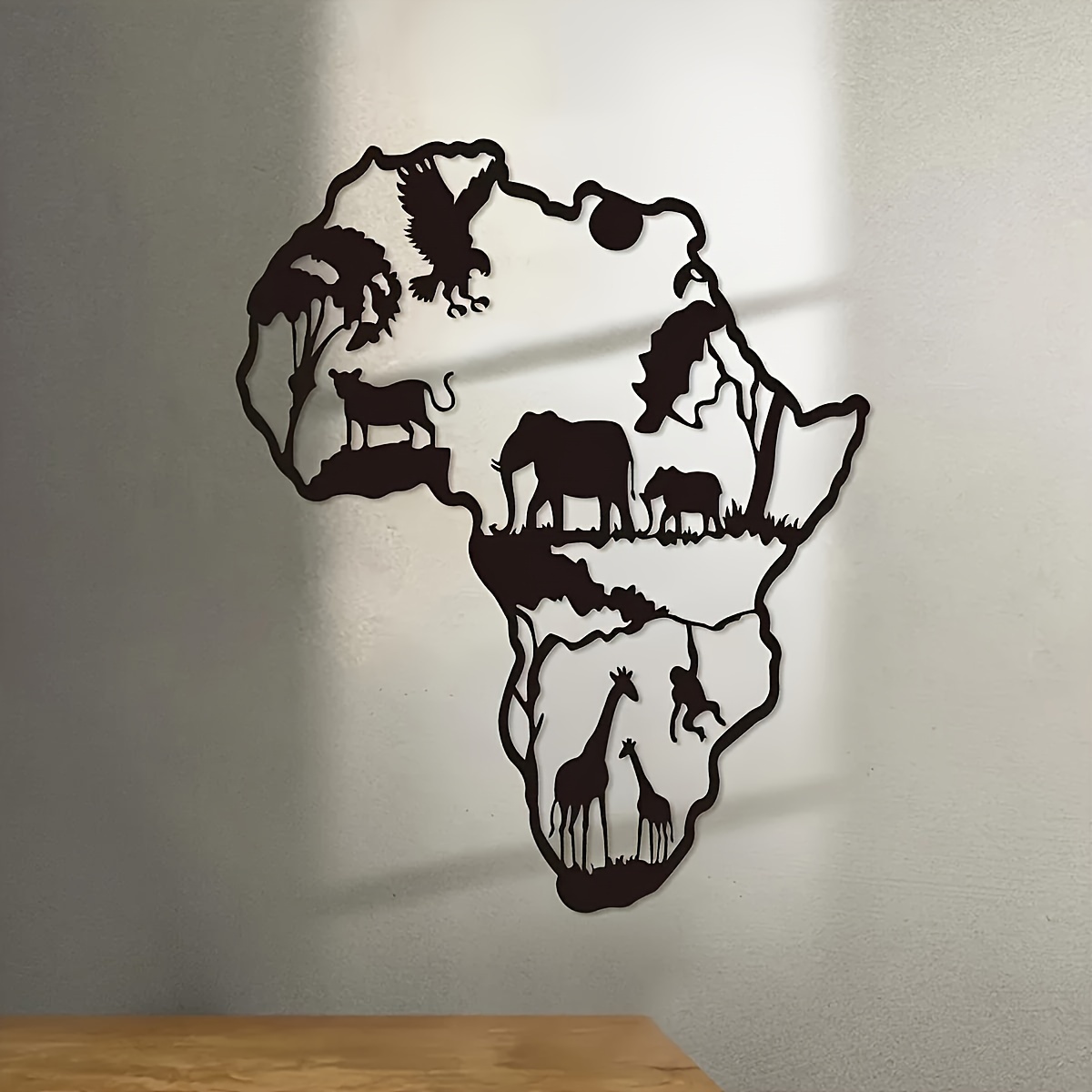 1 Piece African Map Metal Wall - Art Craft Elephant ulasan dan harga