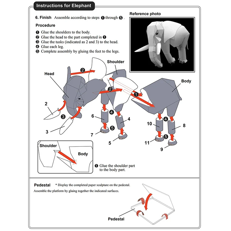 African Elephant Origami Art M - Art Craft Elephant ulasan dan harga