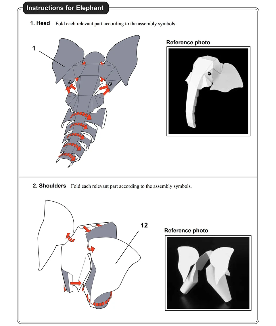 African Elephant Origami Art M - Art Craft Elephant ulasan dan harga