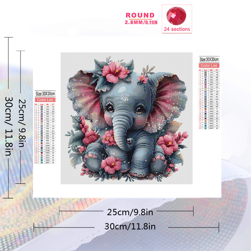 HUACAN Diamond Painting Animal - Art Craft Elephant ulasan dan harga