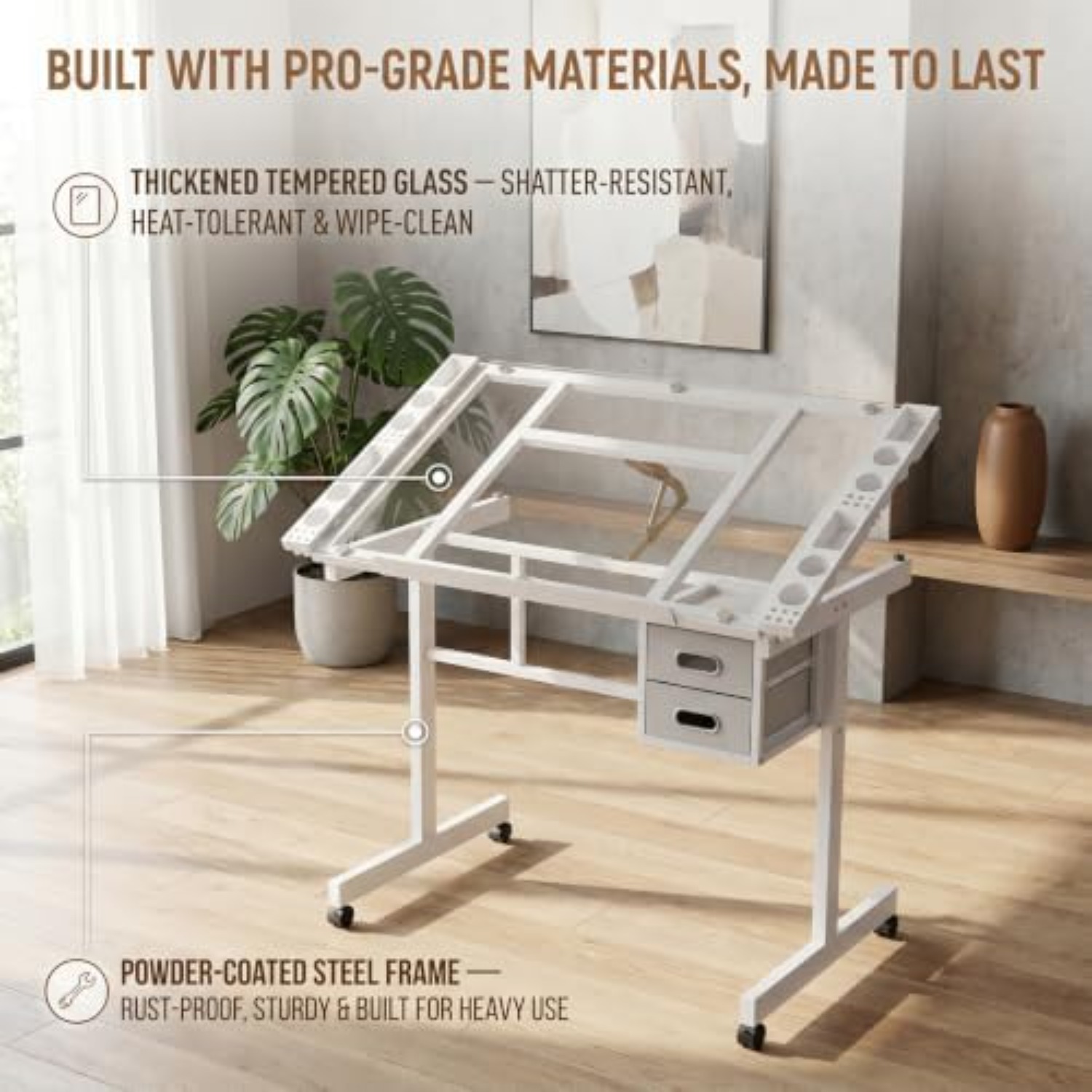 Rolling Drafting Table Desk, P - Art Craft And ulasan dan harga