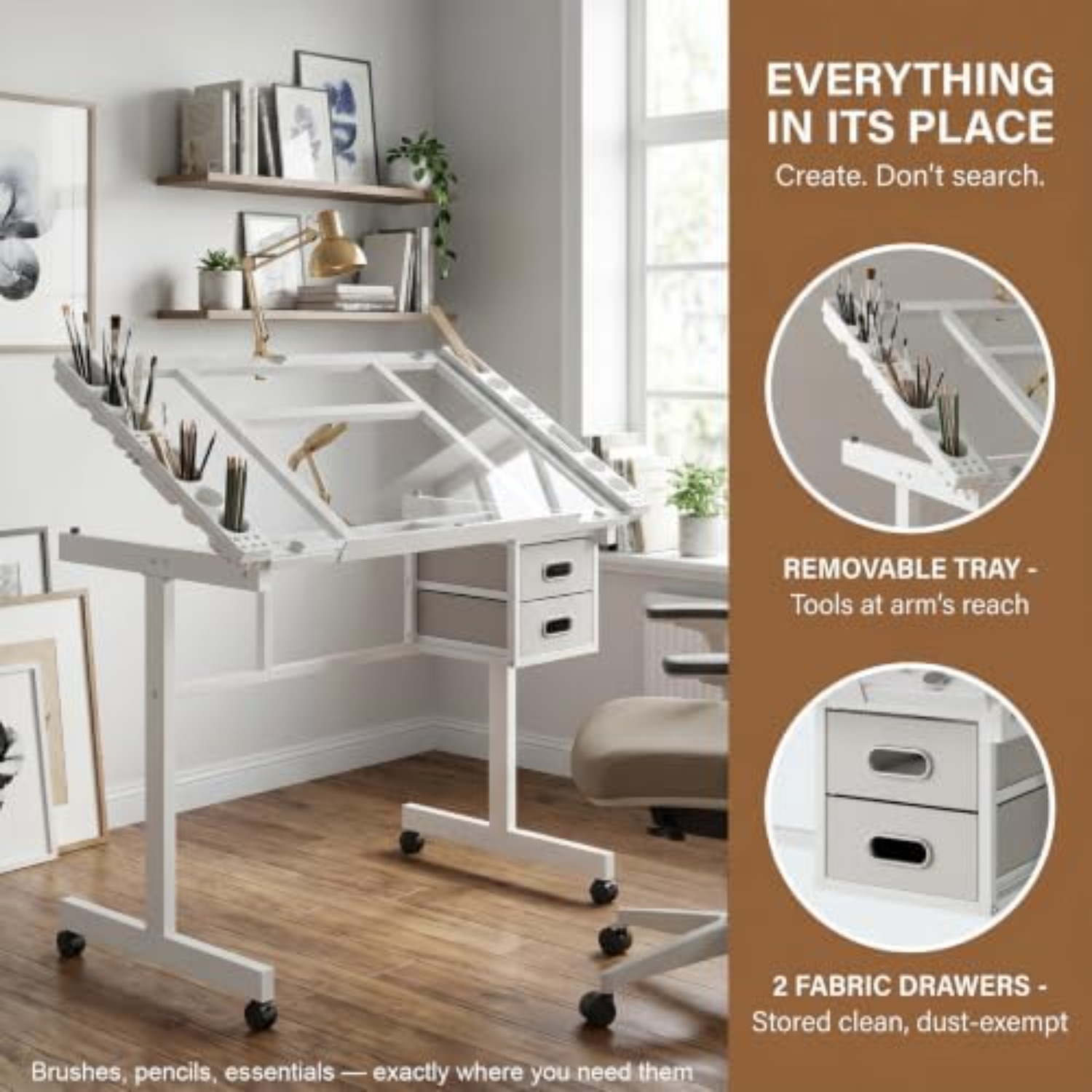 Rolling Drafting Table Desk, P - Art Craft And ulasan dan harga