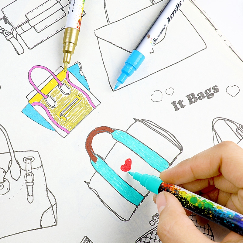 0.7mm Acrylic Paint Profession - Illustration Marker Set ulasan dan harga