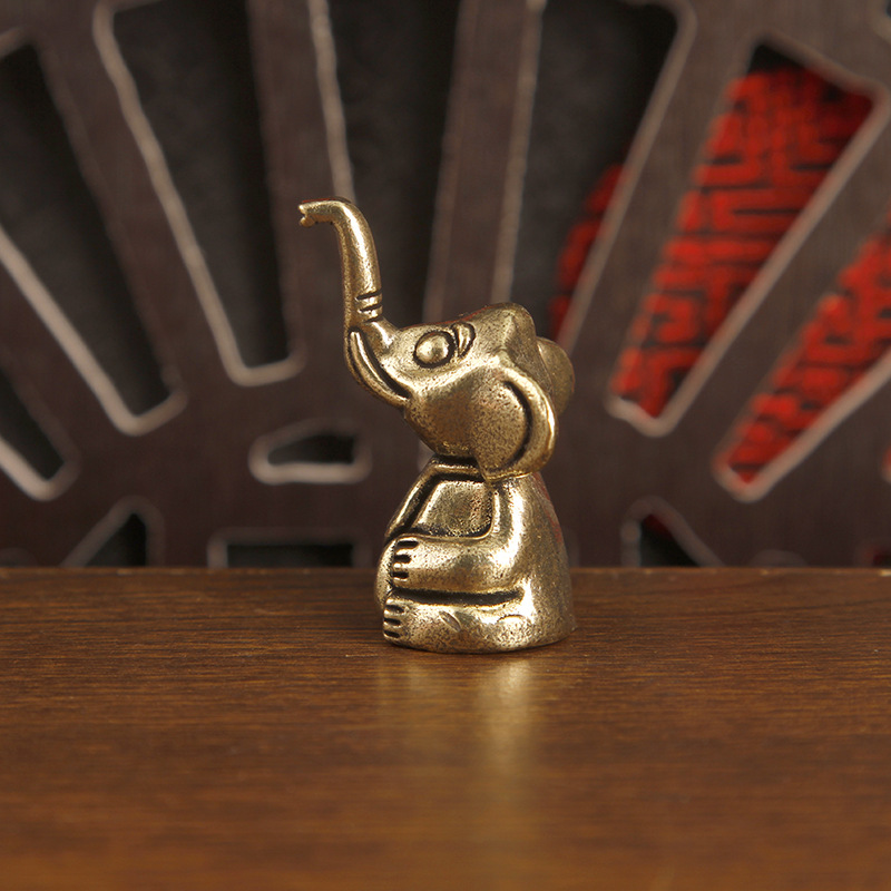1pc Brass Cute Elephant Trinke - Art Craft Elephant ulasan dan harga