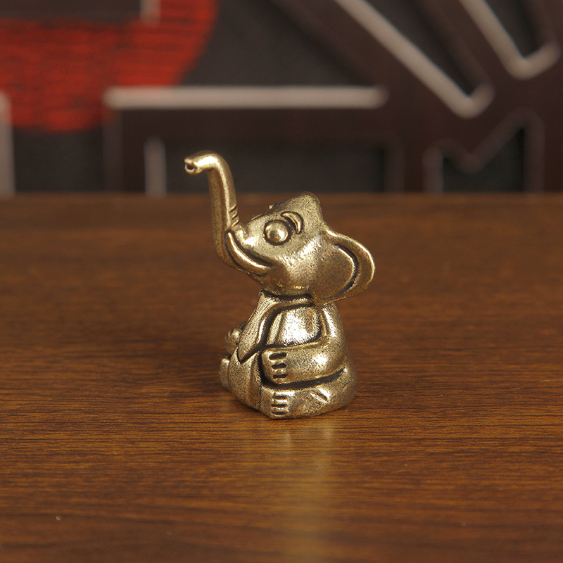 1pc Brass Cute Elephant Trinke - Art Craft Elephant ulasan dan harga