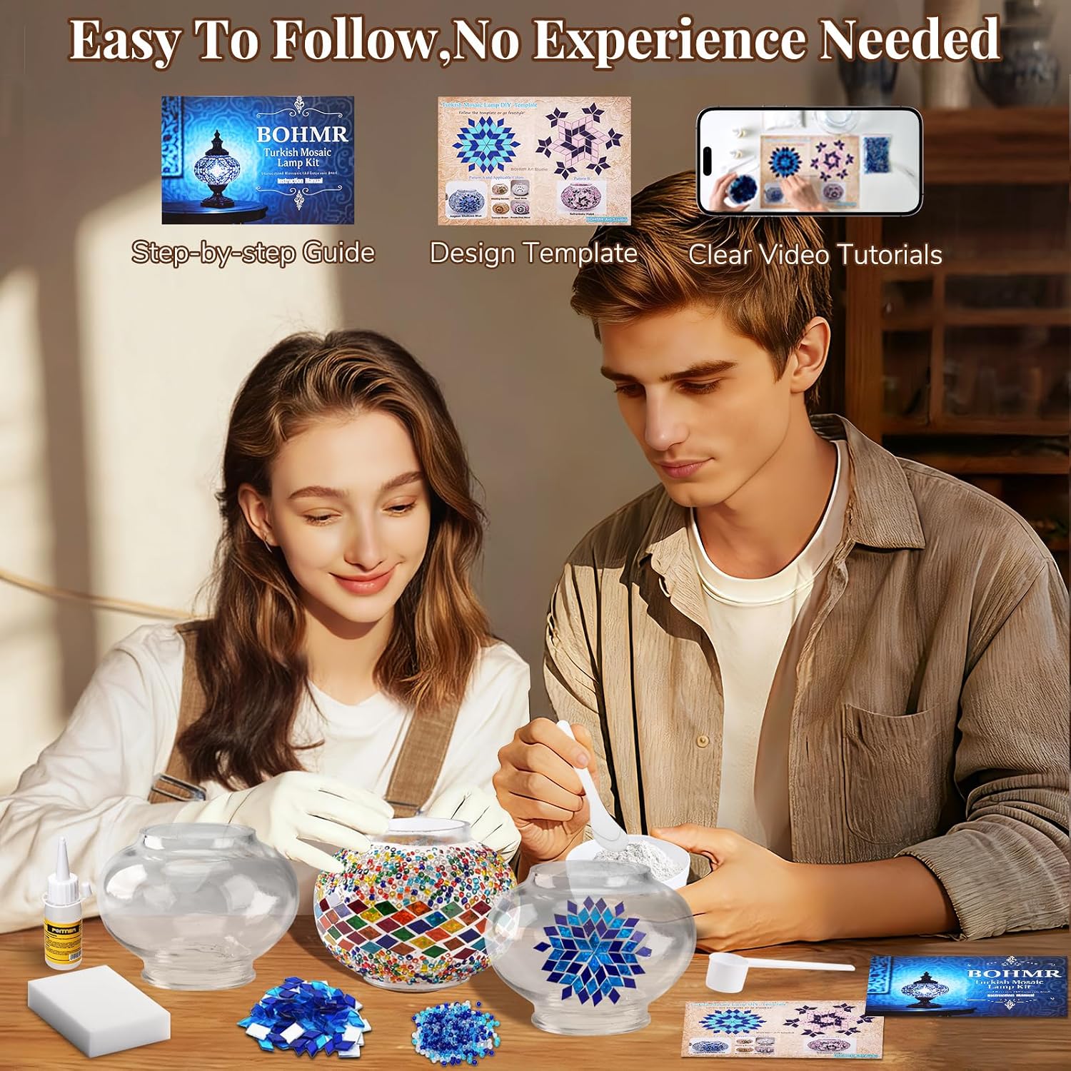 DIY 3 Globe Turkish Mosaic Lam - Art Craft Adult ulasan dan harga