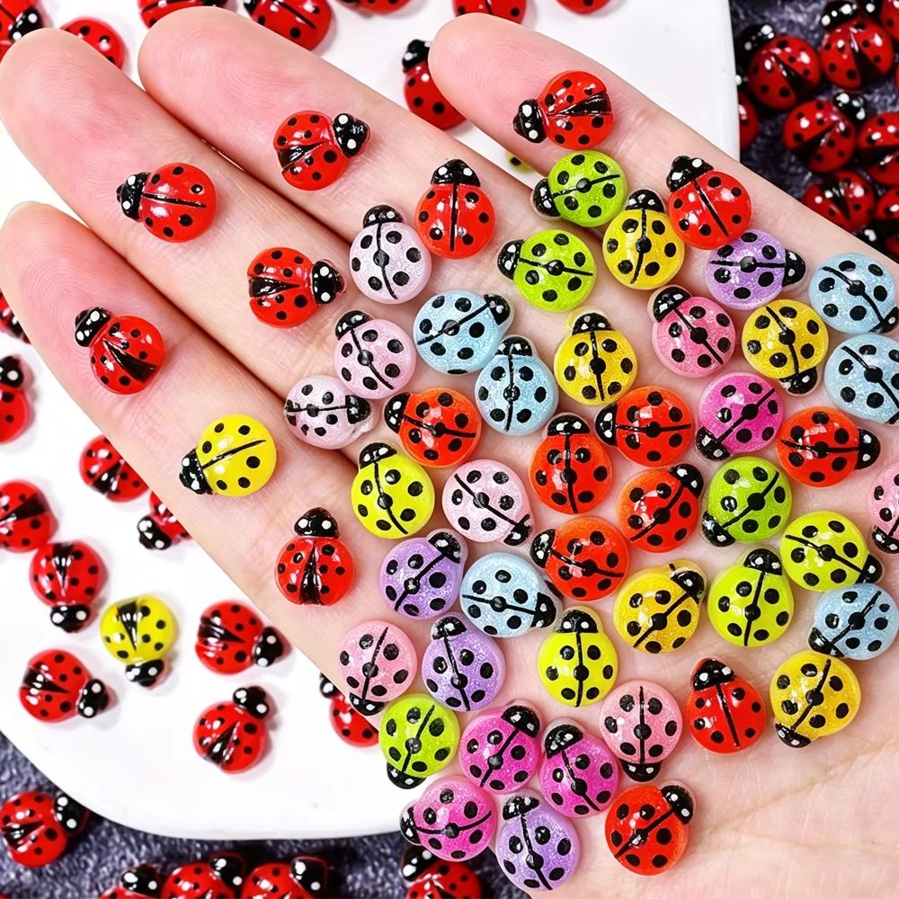 50Pcs Lovely Mixed Ladybug Nai - Art Craft Ladybug ulasan dan harga